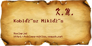 Koblász Miklós névjegykártya