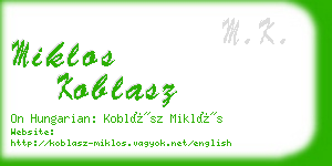 miklos koblasz business card